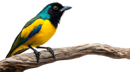 Naklejka premium Greater Ani Bird Perched On A Branch On Transparent Background PNG, Wallpaper, Cover And Smartphone Screen, PC, Laptop, Graphic, Transparent PNG