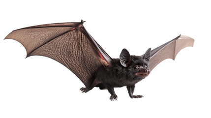 Fototapeta premium Flying black vampire bat isolated on transparent background