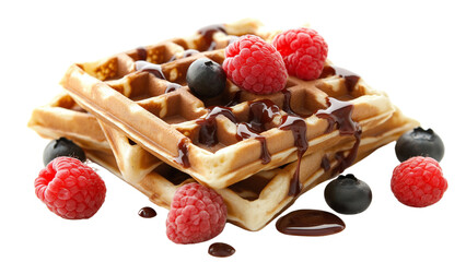 Waffles isolated on transparent background