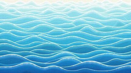 Obraz premium A seA serene view of textured ocean waves under a clear sky depicting shades of blue and white, creating a calming coastal atmosphere