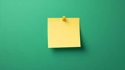 a single yellow sticky note pinned to a green background, which could be used for reminders or messages
