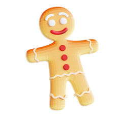 PNG 3D gingerbread man illustration isolated on a white background