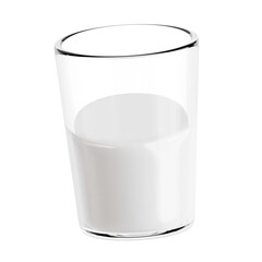 PNG 3D glass of milk illustration isolated on a white background