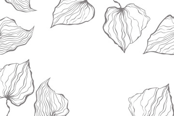 Floral frame with colorful exotic branches on white background. Ornate border with tropic leaves. Vector stock illustration for wallpaper, posters, card. Doodle style. Copy space.