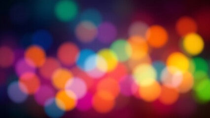 colorful bokeh effect with blurred circles of light in various sizes and hues against a dark background, creating an abstract and visually appealing pattern