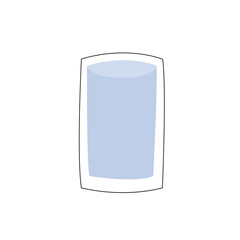 Illustration of a simple glass of water, outlined with black border