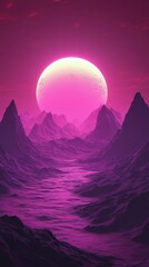 Explore a Stunning Alien Planet Landscape Wallpaper With Vibrant Colors and Towering Mountains in a Sci-Fi World. Generative AI