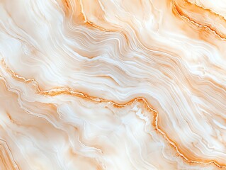 A stunning close-up of wavy marble texture in soft cream and orange tones, perfect for backgrounds and design projects.