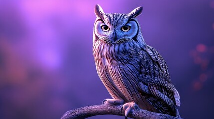 Majestic Owl in Purple Twilight