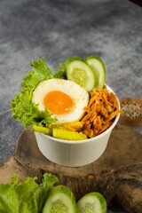 rice bowl lunch box topping chicken home made