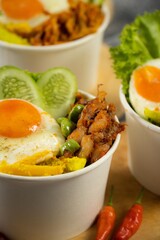 rice bowl lunch box topping chicken home made