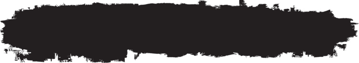 Brush paint .Grunge Paint Roller . Vector brush Stroke . Grunge banner . Black stripe with rough edges. paintbrush design element  . Bulge line . Distress, grungy vector strokes