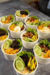 rice bowl lunch box topping chicken home made