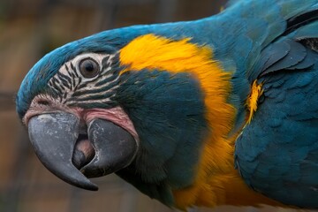 The Blue-Throated Macaw (Ara glaucogularis), also known as the Caninde Macaw or Wagler's Macaw.