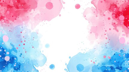 Abstract Watercolor Background with Blue and Pink Splotches