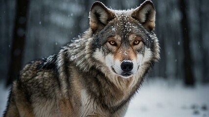 Fototapeta premium gray wolf canis lupus