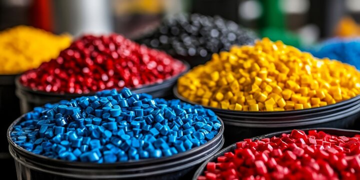 A vibrant array of high-density polyethylene pellets suitable for industrial applications.