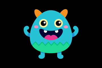 Halloween Cute monsters. Different face.Cartoon vector funny baby character. Funny monster set line illustration.