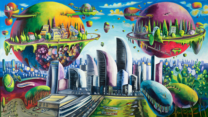 Surreal Cityscapes: Floating Worlds 