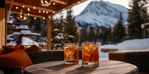 Sip refreshing cocktails on the terrace while enjoying stunning snowy views.