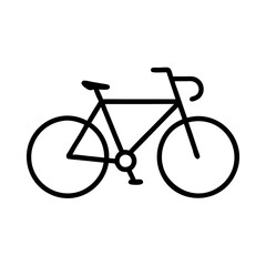 Bicycle Icon in Minimalist Outline Style for Cycling and Travel