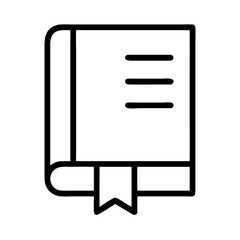 Fototapeta premium Closed Book Icon with Bookmark in Minimalist Outline Style