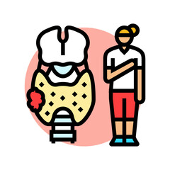 thyroid disorders woman disease color icon vector. thyroid disorders woman disease sign. isolated symbol illustration