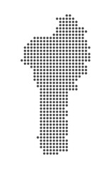 Benin - Dotted Map. Map formed by Dots. Vector Illustration