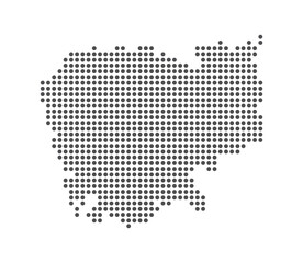 Cambodia - Dotted Map. Map formed by Dots. Vector Illustration