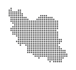 Iran - Dotted Map. Map formed by Dots. Vector Illustration