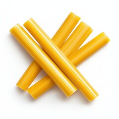 Glue Sticks Set Isolated on White Background. Yellow Sticker Labels with Words