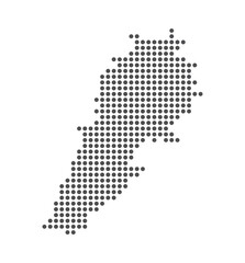 Obraz premium Lebanon - Dotted Map. Map formed by Dots. Vector Illustration