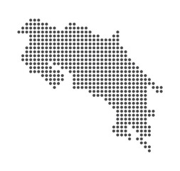 Costa Rica - Dotted Map. Map formed by Dots. Vector Illustration