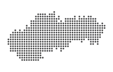 Slovakia - Dotted Map. Map formed by Dots. Vector Illustration