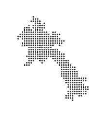 Laos - Dotted Map. Map formed by Dots. Vector Illustration