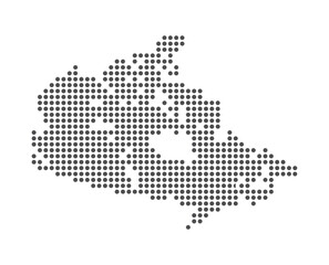 Obraz premium Canada - Dotted Map. Map formed by Dots. Vector Illustration
