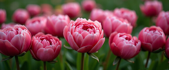 Obraz premium bouquet of peonies, beautiful pink peonies in bloom, floral background, wallpaper. flower shop concept, freshly cut bouquet, flower delivery, greeting card