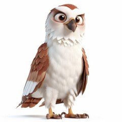 Naklejka premium Eagle 3D cartoon isolated on white background