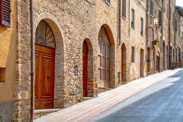 San Gimignano, Tuscany, Italy, inclined street