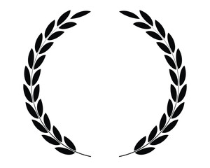 Laurel circle wreath branch and leaves design for winner trophy 