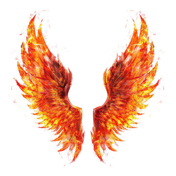 wings fire isolated on white