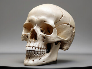 Obraz premium Realistic Human Skull Display