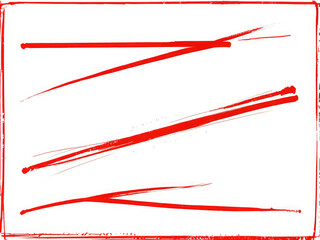 Grunge scribble square, scrawl, lines, red marker isolated on white background