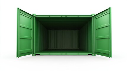 Green Shipping Container: Empty Container for Freight Transport and Distribution