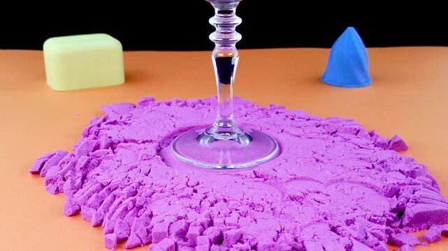 Very Satisfying and Relaxing Kinetic Sand ASMR video. Cutting anti stress macro close up colorful Kinetic Sand with a Knife. ASMR sounds.