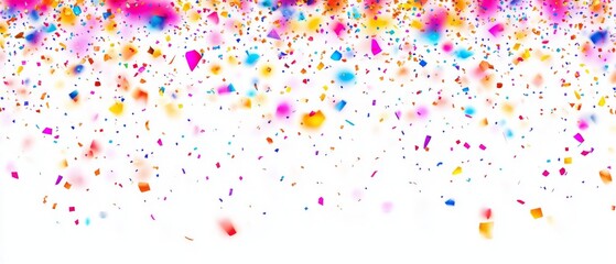 Obraz premium Vibrant confetti border on a white background.