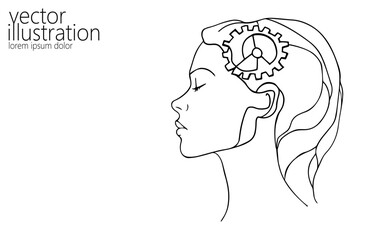  One line coaching session problem solution concept. Creative idea mindset line art psychologist therapy. Education online training leader strategy business vector illustration