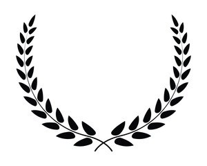 A wreath with leaves and a branch design 