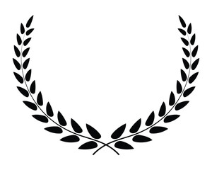 A wreath with leaves and a branch design 