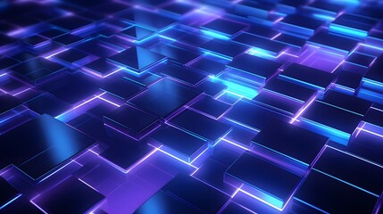 Obraz premium 3d rendering of blue and purple abstract geometric background. Scene for advertising, technology, showcase, banner, game, sport, cosmetic, business, metaverse. Sci-Fi Illustration. Product display